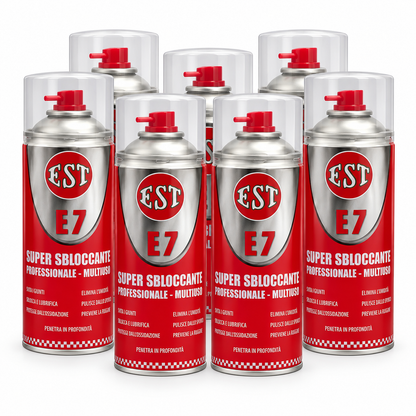 EST E7 Super Sbloccante Professionale Multiuso 400 ml – Confezione da 6 Spray