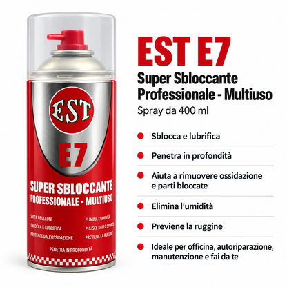 EST E7 Super Sbloccante Professionale Multiuso 400 ml – Confezione da 6 Spray