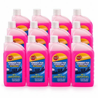 EST Permanent Plus -40 Rosso 1L – Liquido Antigelo per Circuiti Sigillati – 6, 12 o 24 Pezzi – Cod. 0768