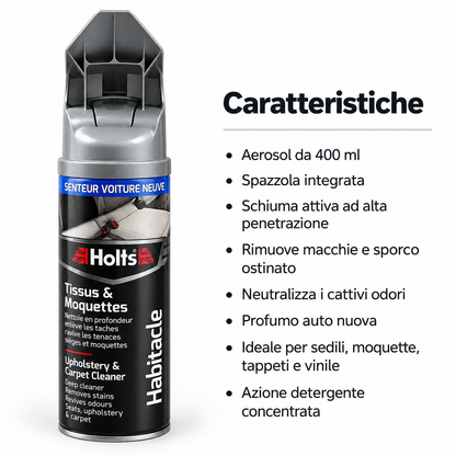 Holts Detergente Tessuti & Moquette 400 ml con Spazzola Integrata – Confezione 3 Pezzi – Cod. HAPP0130A