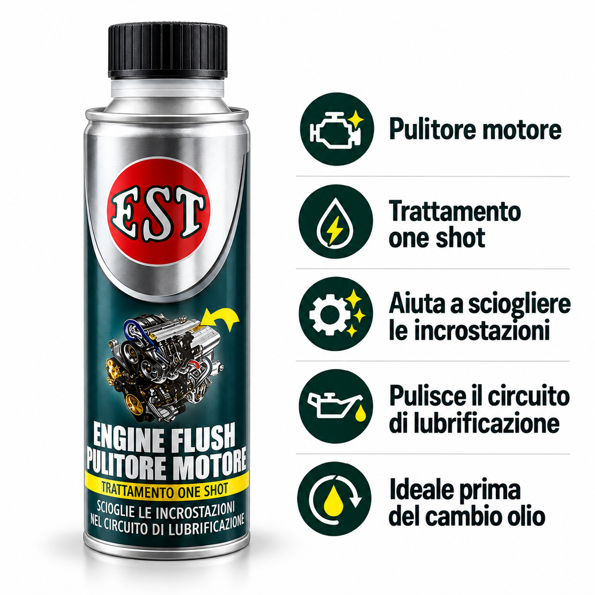 EST Engine Flush Pulitore Motore 250 ml – Trattamento One Shot – Confezione 3 Pezzi – Cod. 0600