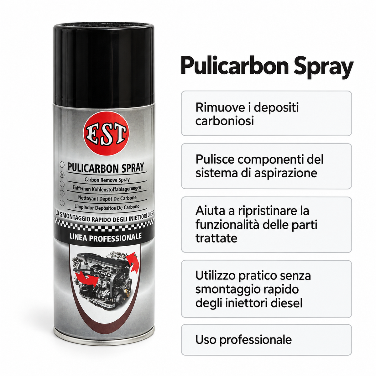 EST Pulicarbon Spray 400 ml – Pulitore Depositi Carboniosi – Confezione 3 Pezzi – Cod. 0964