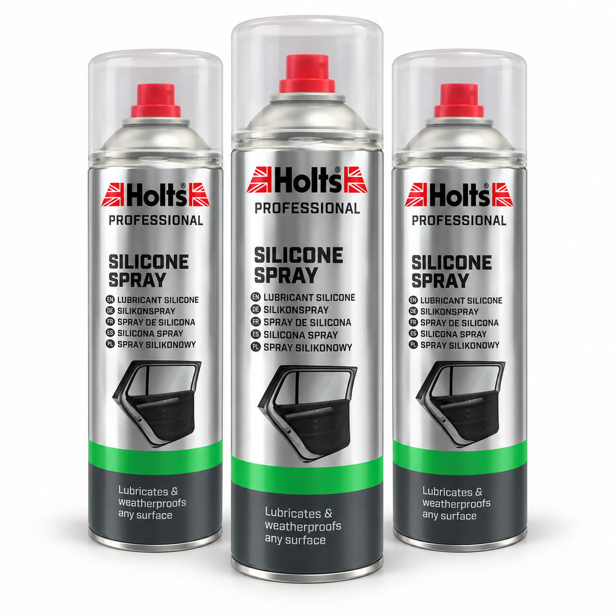 Holts Professional Silicone Spray 500 ml – Lubrificante e Protettivo al Silicone – Confezione 3 Pezzi – Cod. HMTN0301A