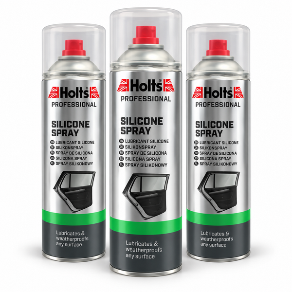 Holts Professional Silicone Spray 500 ml – Lubrificante e Protettivo al Silicone – Confezione 3 Pezzi – Cod. HMTN0301A