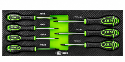 JBM SET 7 CACCIAVITI TORX CON MODULO EVA CARBON - 53945
