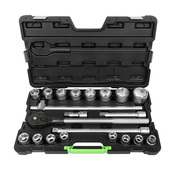 JBM SET DI UTENSILI DA 21 PEZZI CON BUSSOLE ESAGONALI DA 3/4" – FINITURA ZINCATA - 53727