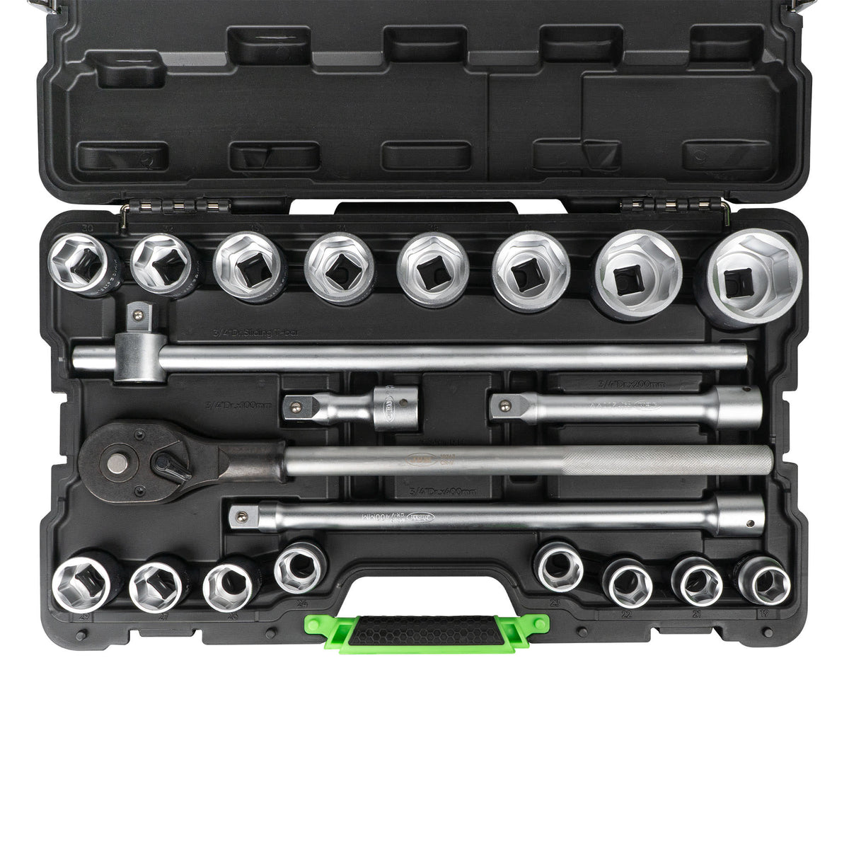 JBM SET DI UTENSILI DA 21 PEZZI CON BUSSOLE ESAGONALI DA 3/4" – FINITURA ZINCATA - 53727