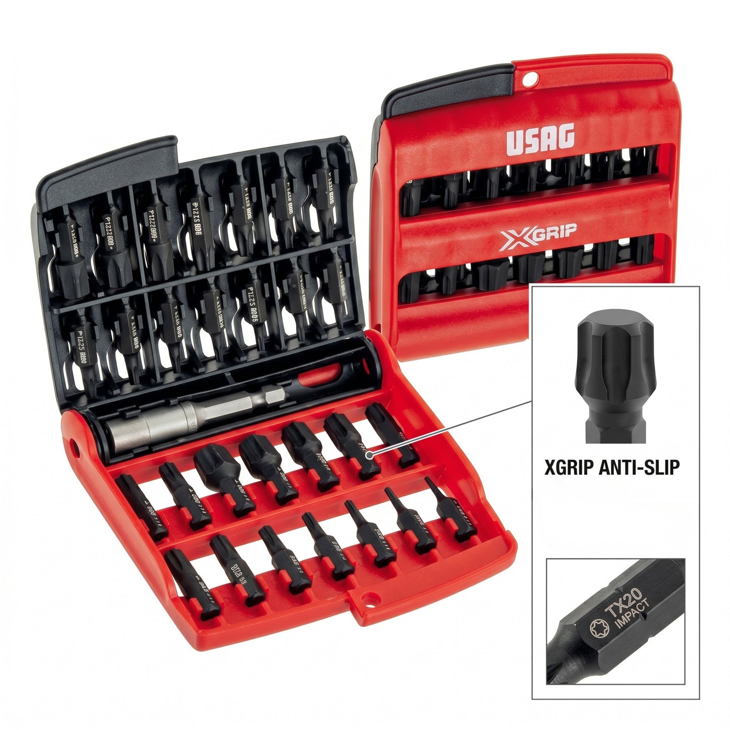 USAG - SET DI INSERTI CON PROFILO ESAGONALE E TORXSPECIALI X-GRIP (28 PZ) | 660XTE/S28