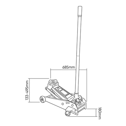 Promo MARTINETTO IDRAULICO A CARRELLO 3,5T 50818 + SET DI 2 CAVALLETTI DA 3 TONNELLATE 53779