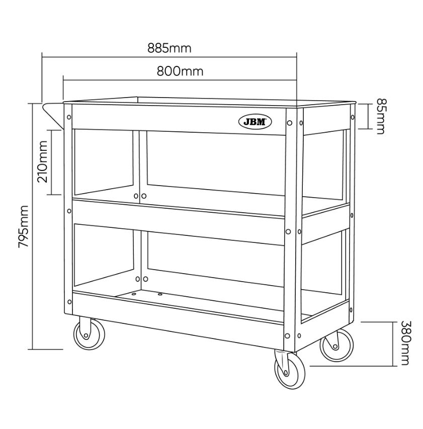 CARRELLO CON 3 RIPIANI