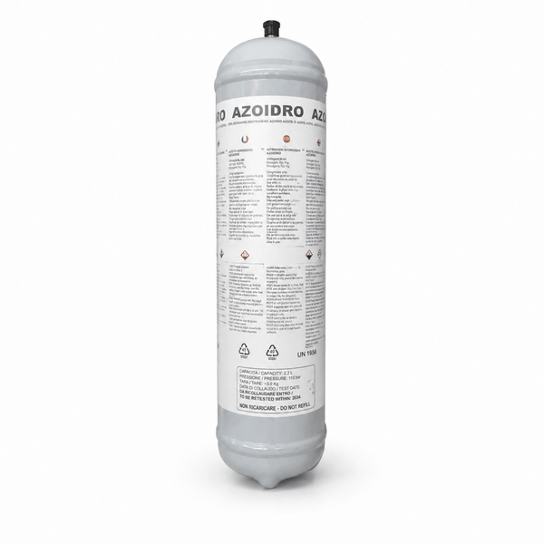 Bombola Azoidro Azoto-Idrogeno 2,2 L – Ricambio per Cercafughe Impianti A/C Auto - Techservice