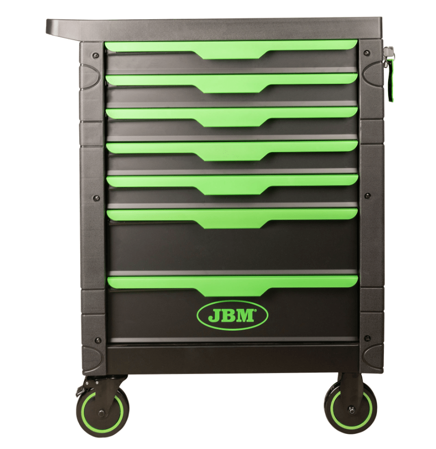 CARRELLO A 7 CASSETTI VERDE CON ASSORTIMENTO DI 172 PEZZI - Techservice
