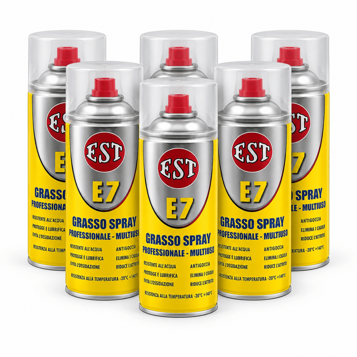 EST E7 Grasso Spray Professionale Multiuso 400 ml – Confezione 6 Pezzi – Cod. 0958 - Techservice