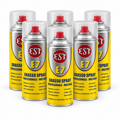 EST E7 Grasso Spray Professionale Multiuso 400 ml – Confezione 6 Pezzi – Cod. 0958 - Techservice
