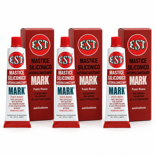 EST Mark Pasta Rossa 75 ml – Mastice Siliconico Autovulcanizzante per Motori – Confezione 3 Pezzi – Cod. 0755 - Techservice