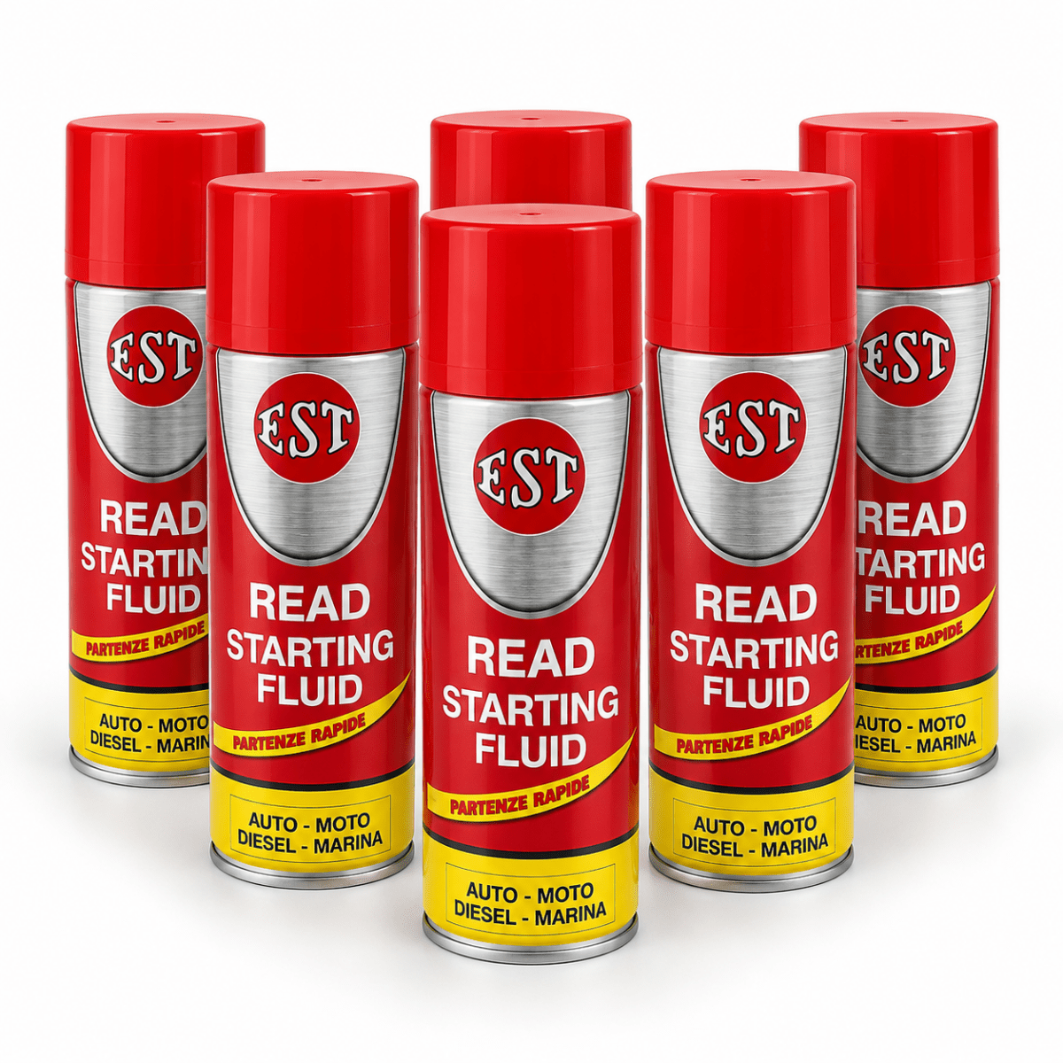 EST Read Starting Fluid 250 ml – Spray Avviamento Rapido Benzina e Diesel – Confezione 6 Pezzi – Cod. 0956 - Techservice