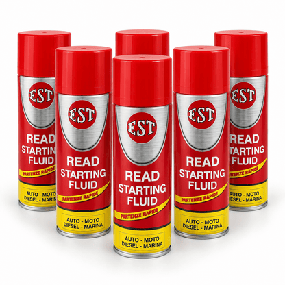 EST Read Starting Fluid 250 ml – Spray Avviamento Rapido Benzina e Diesel – Confezione 6 Pezzi – Cod. 0956 - Techservice