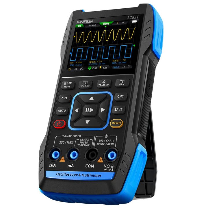 FNIRSI - OSCILLOSCOPIO MULTIMETRO GENERATORE DI SEGNALE 3 IN 1 | 2C53T 50MHz 250MS/s - Techservice