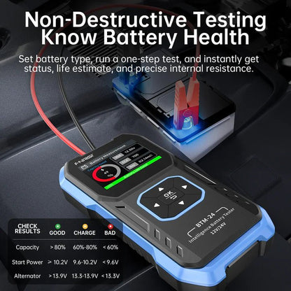 FNIRSI - TESTER MULTI - FUNZIONE PER BATTERIA AUTO 12V/24V 2000A CCA| BTM - 24 - Techservice