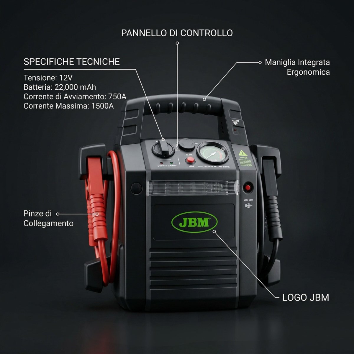 JBM AVVIATORE DI EMERGENZA PER AUTO 12V 53687 - Techservice
