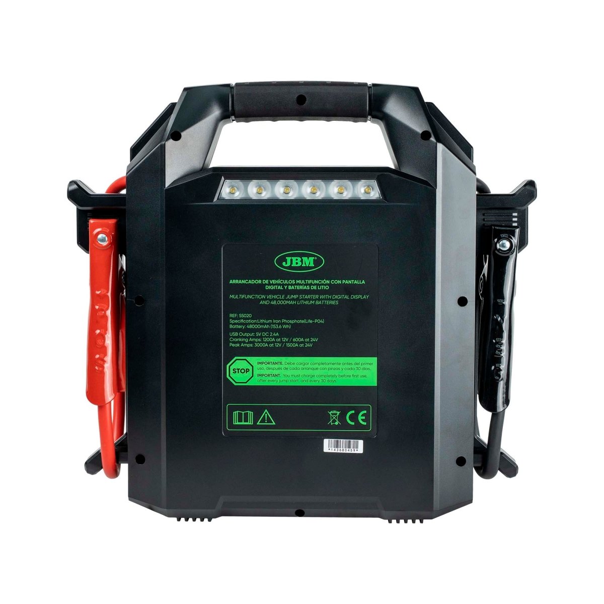 JBM AVVIATORE MULTIFUNZIONE PER VEICOLI CON DISPLAY DIGITALE E BATTERIE AL LITIO DA 48.000MAH – 12V/24V 55020 - Techservice