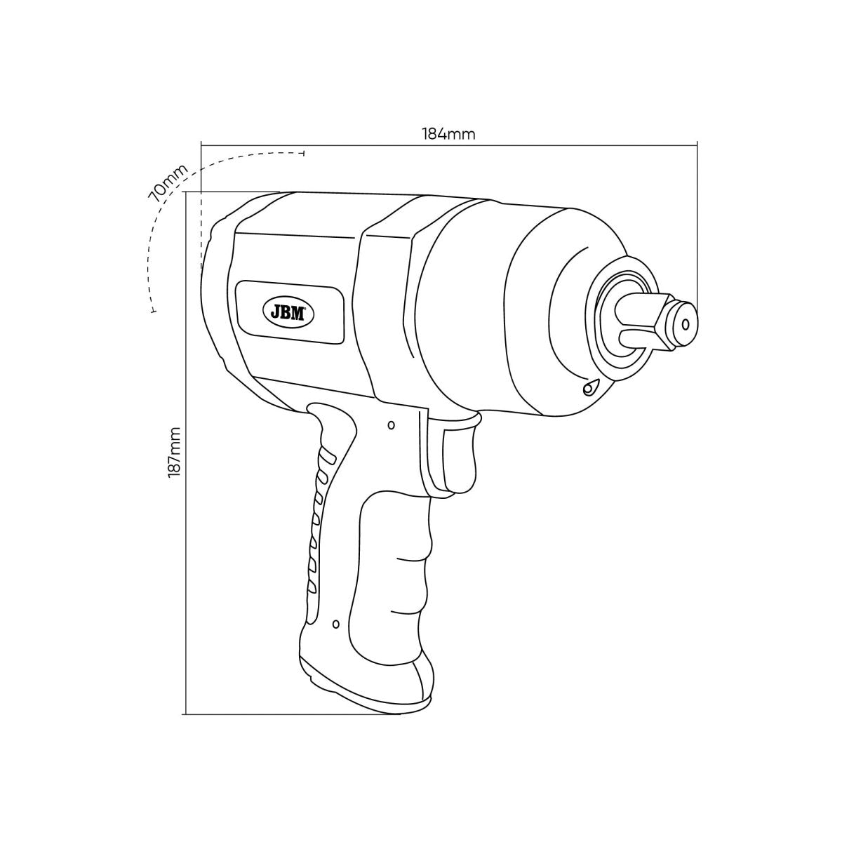 JBM AVVITATORE PNEUMATICO DA 1/2" 1200NM 53608 - Techservice