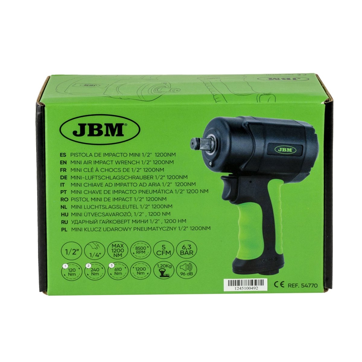 JBM AVVITATORE PNEUMATICO MINI 1/2" 1200 NM 54770 - Techservice