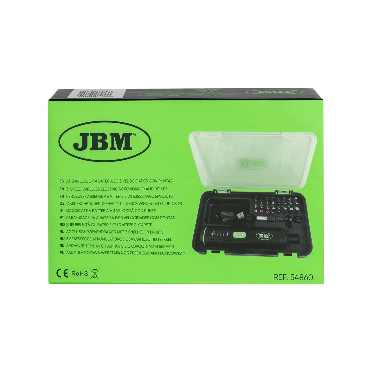 JBM CACCIAVITE A BATTERIA A 3 VELOCITÀ CON PUNTE 54860 - Techservice