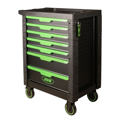 JBM CARRELLO A 7 CASSETTI ASSORTITO + MARTINETTO IDRAULICO A CARRELLO 3,5T + SET DI 2 CAVALLETTI DA 3 TONNELLATE SERIE 418 - Techservice