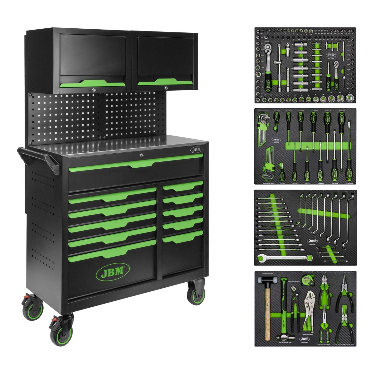 JBM CARRELLO CON 11 CASSETTI CON PANNELLI E ARMADI - CON UTENSILI 55118 - Techservice