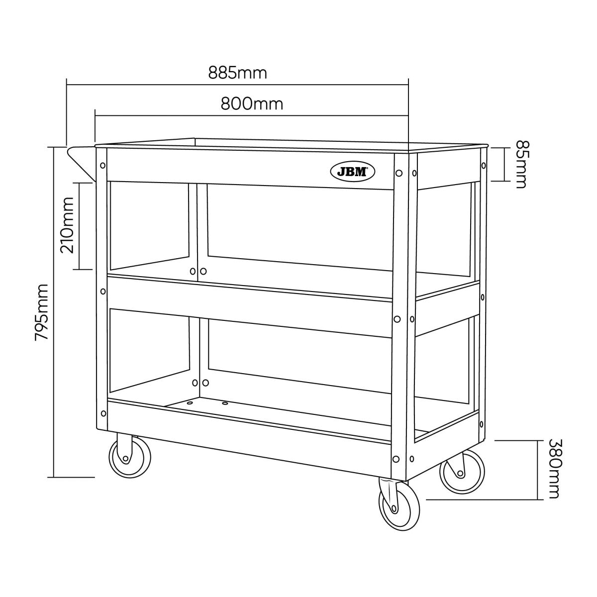 JBM CARRELLO CON 3 RIPIANI 51576 - Techservice