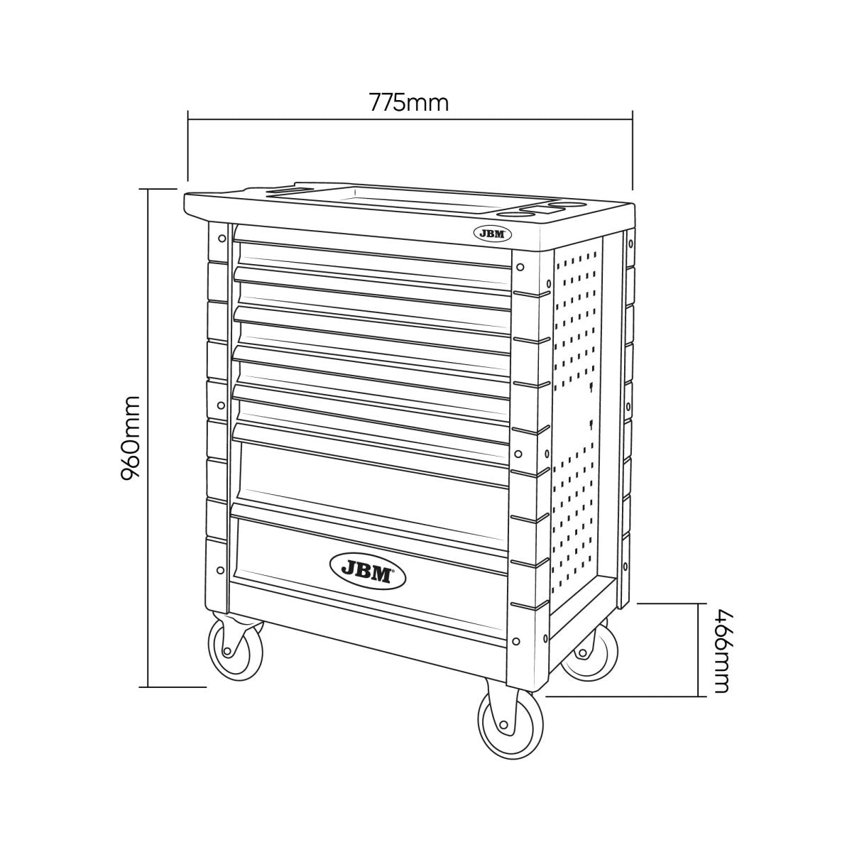 JBM CARRELLO CON 7 CASSETTI GRIGIO - CON 172 UTENSILI - Techservice
