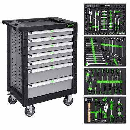 JBM CARRELLO CON 7 CASSETTI GRIGIO - CON 172 UTENSILI - Techservice