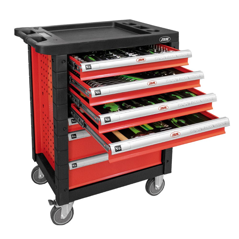 JBM CARRELLO CON 7 CASSETTI ROSSO - CON 172 UTENSILI - Techservice