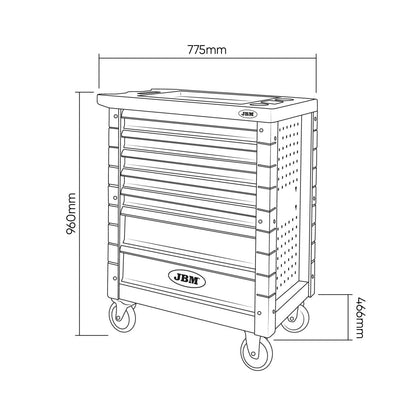 JBM CARRELLO CON 7 CASSETTI VERDE - CON 172 UTENSILI - Techservice