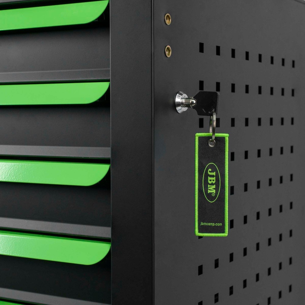 JBM CARRELLO CON 7 CASSETTI VERDE - CON UTENSILI 54834 - Techservice