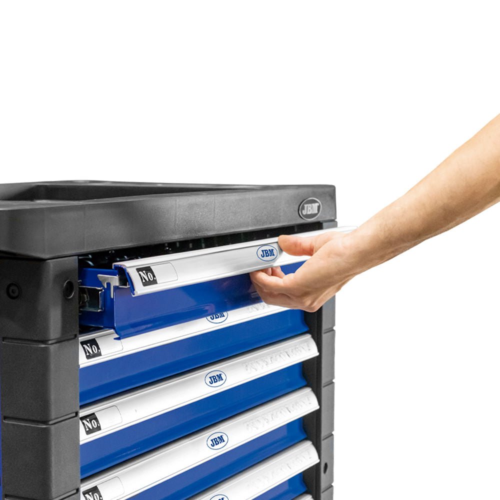 JBM CARRELLO PORTA ATTREZZI A 7 CASSETTI BLU - ALLESTITO CON 172 UTENSILI - Techservice