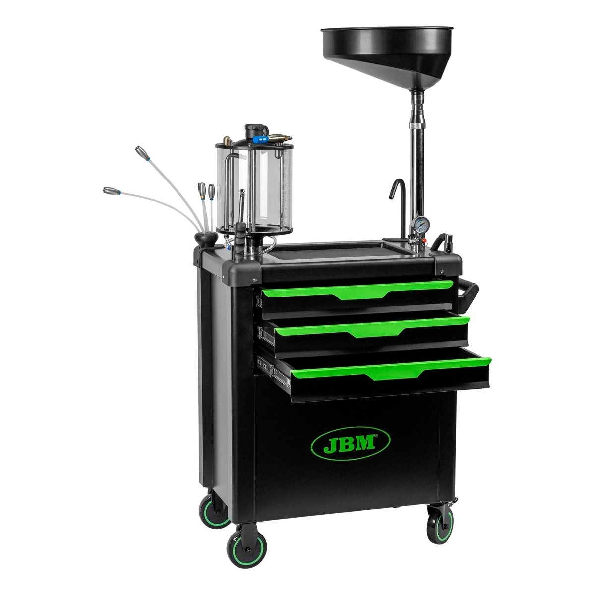JBM CARRELLO RACCOGLITORE D’OLIO CON SISTEMA DI ASPIRAZIONE E SCOMPARTI 55049 - Techservice