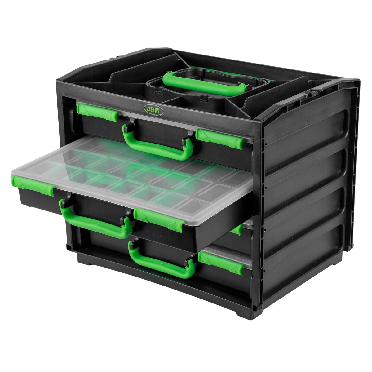 JBM CASSA CON 4 VALIGETTE IN PLASTICA ESTRAIBILI 54969 - Techservice