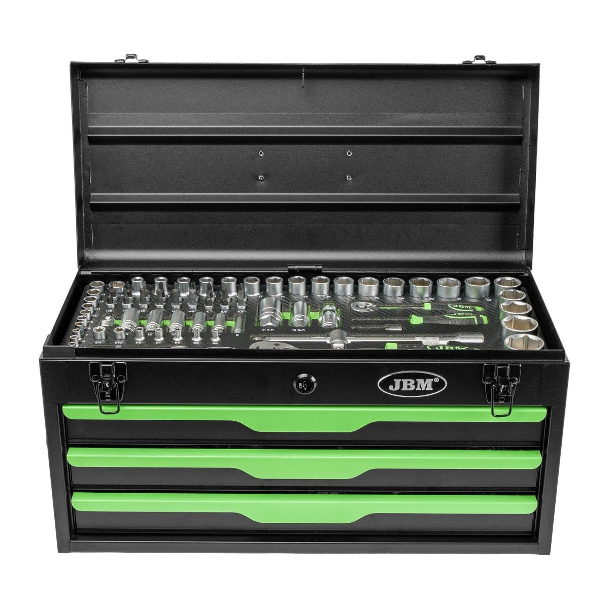 JBM CASSETTA PORTAUTENSILI METALLICA DA 143 PEZZI – FINITURA ZINCATA 54261 - Techservice