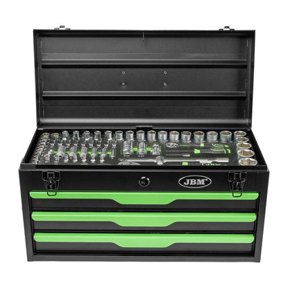 JBM CASSETTA PORTAUTENSILI METALLICA DA 143 PEZZI – FINITURA ZINCATA 54261 - Techservice