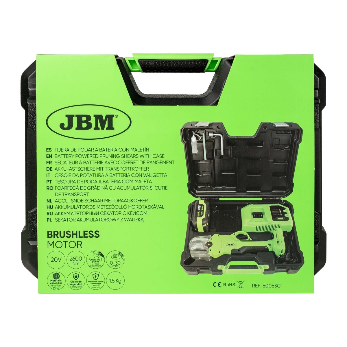 JBM CESOIE DA POTATURA A BATTERIA CON VALIGETTA 60063C - Techservice