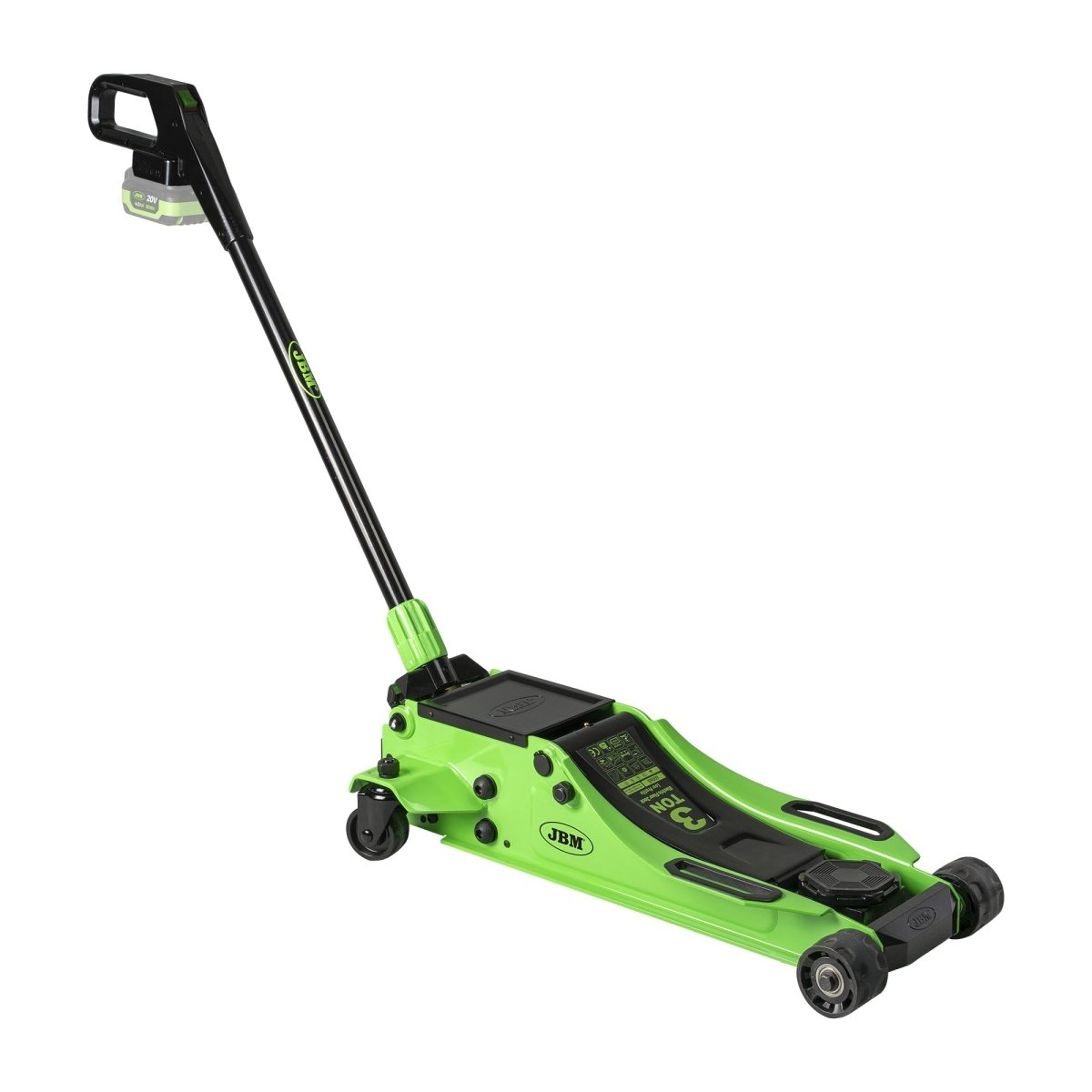 JBM CRIC A CARRELLO IDRAULICO 3T A BATTERIA CON BATTERIA DA 6AH E CARICABATTERIE INCLUSI PROMO - 60065 - Techservice
