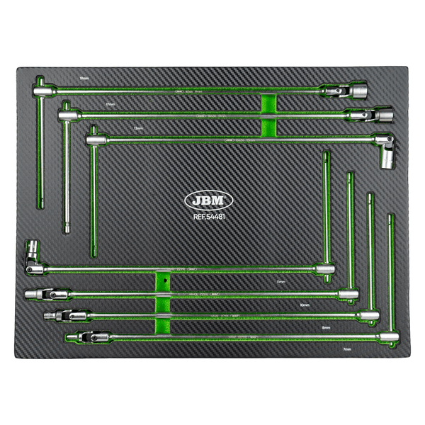 JBM MODULO DI 7 CHIAVI A SNODO CON IMPUGNATURA A T (7 - 19 MM) 54481 - Techservice