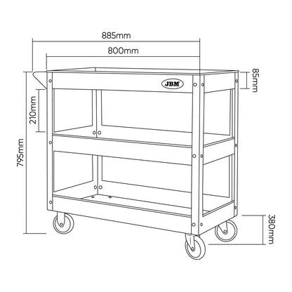 JBM PROMO | CARRELLO A 3 RIPIANI + SET DI 2 CAVALLETTI DA 3 TONNELLATE - Techservice