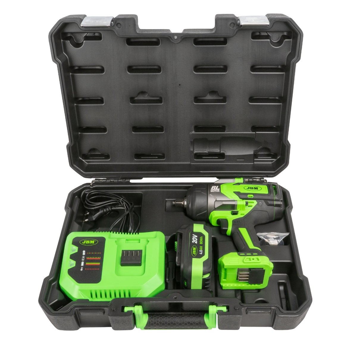 JBM PROMO CHIAVE A IMPATTO BRUSHLESS 1/2" 1300NM + SET DI 11 BUSSOLE PNEUMATICHE 1/2" ESAGONALI - Techservice