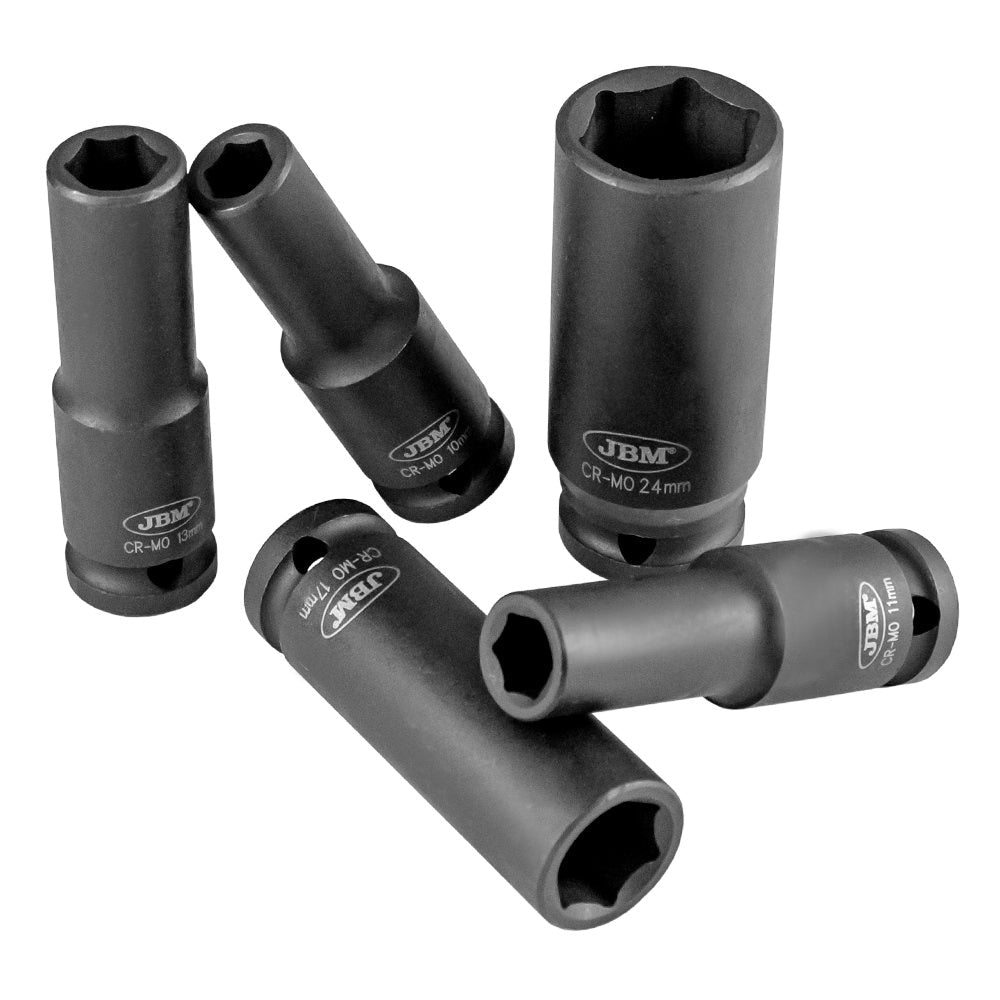 JBM PROMO CHIAVE A IMPATTO BRUSHLESS 1/2" 1300NM + SET DI 11 BUSSOLE PNEUMATICHE 1/2" ESAGONALI - Techservice