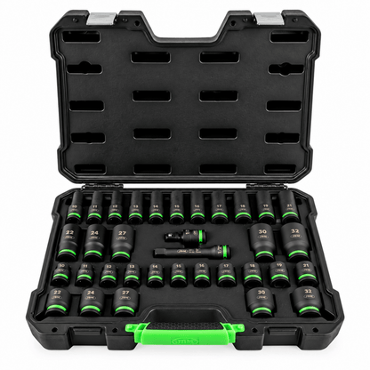 JBM SET 34 PEZZI BUSSOLE ESAGONALI 1/2” CORTE E LUNGHE + ADATTATORI - 55016 - Techservice
