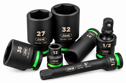 JBM SET 34 PEZZI BUSSOLE ESAGONALI 1/2” CORTE E LUNGHE + ADATTATORI - 55016 - Techservice