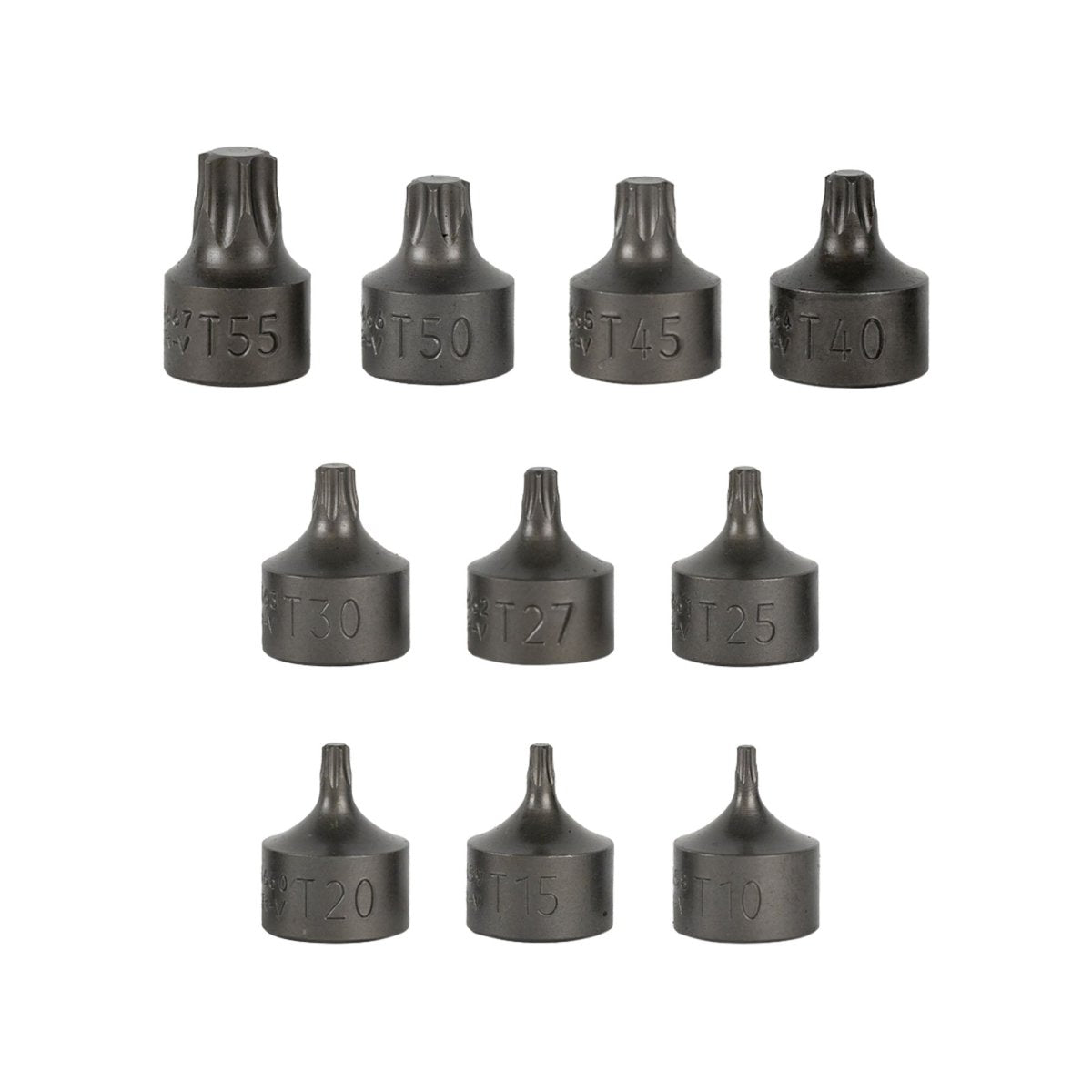 JBM SET DI 10 INSERTI TORX CORTI CON BUSSOLE 3/8" 54546 - Techservice